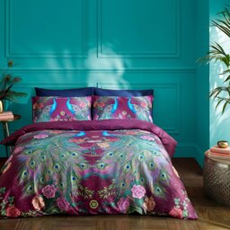 Rackhams Xanadu Peacock 200 Thread Count Cotton Sateen Duvet Cover Set - Single