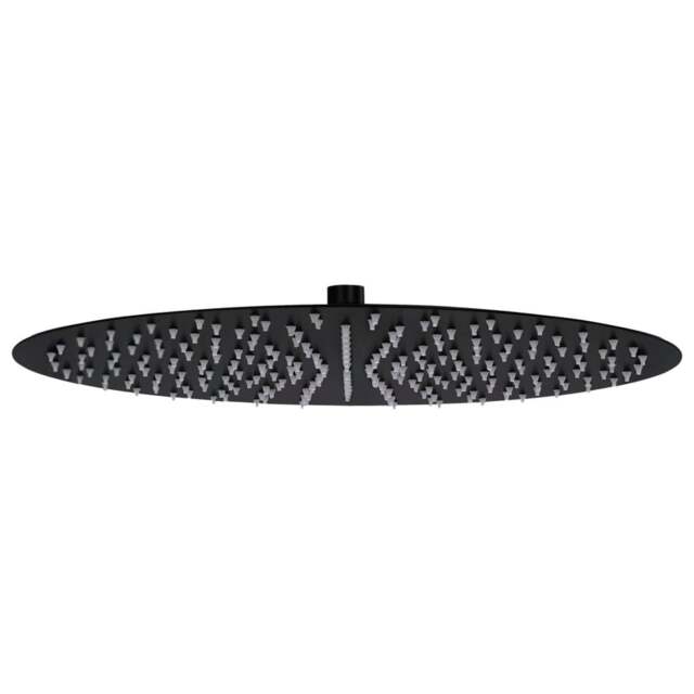 Rackhams Rain Shower Head Stainless Steel 40 cm Round Black
