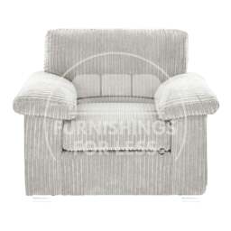 Rackhams Delta Full Jumbo Cord Single Seater Armchair - Silver
