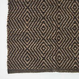 Rackhams Black Geometric Jute Rug - 90 x 150 cm - thumbnail 3