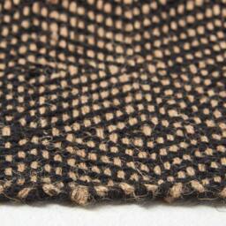 Rackhams Black Geometric Jute Rug - 90 x 150 cm - thumbnail 4
