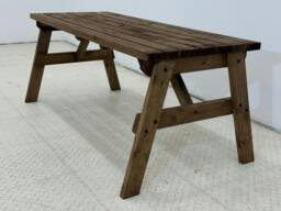 Rackhams Victoria Wooden Garden Table, Outdoor Picnic Dining Desk - Rustic Finish - Included assembly - 90cm - thumbnail 4