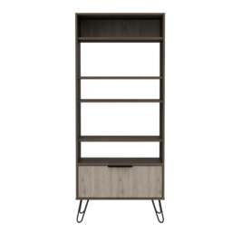 Rackhams Nevada 5-Shelf Display Bookcase with Drawer - Smoked Oak - thumbnail 2