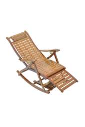 Rackhams Bamboo Rocking Chair Foldable Recliner - Brown - thumbnail 4