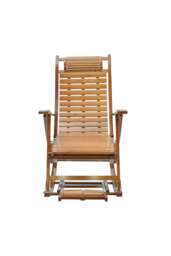 Rackhams Bamboo Rocking Chair Foldable Recliner - Brown - thumbnail 3