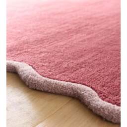 Rackhams Wool Scalloped Pink Rug Bordered Design - 200X290 cm - thumbnail 4