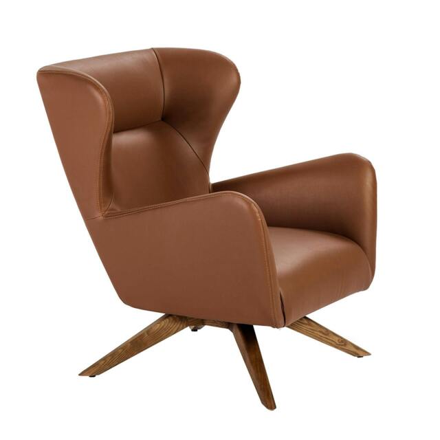 Rackhams Brown Leatherette Swivel Armchair 5038 - Modern - Yes - No - image 1