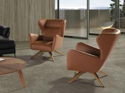 Rackhams Brown Leatherette Swivel Armchair 5038 - Modern - Yes - No - thumbnail 6