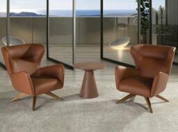 Rackhams Brown Leatherette Swivel Armchair 5038 - Modern - Yes - No - thumbnail 3