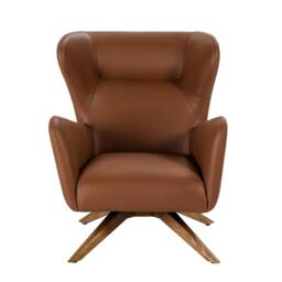 Rackhams Brown Leatherette Swivel Armchair 5038 - Modern - Yes - No - thumbnail 2