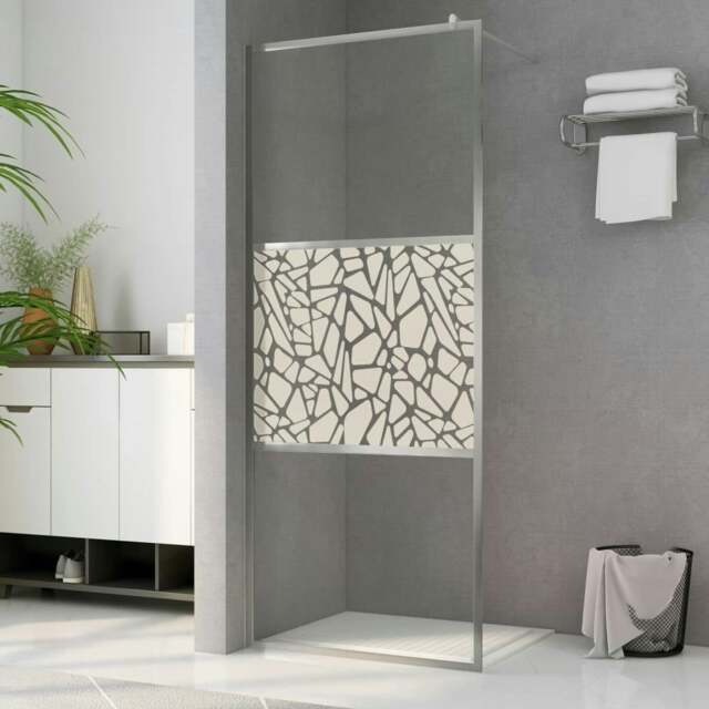 Rackhams Walk-in Shower Wall ESG Glass with Stone Design 115x195 cm