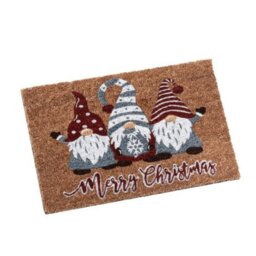 Rackhams 60cm x 40cm Three Gonks Coir Doormat with Merry Christmas Message - thumbnail 3