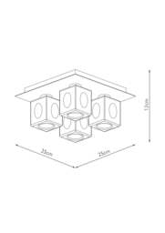 Rackhams Coraline 4-Light Polished Chrome Flush Ceiling Light - thumbnail 5