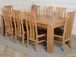 Rackhams Dakota Extra Large Oak Dining Table with Princeton Oak Chairs - Natural Oak - 6 chairs - thumbnail 2