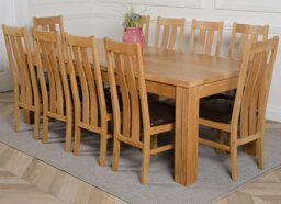 Rackhams Dakota Extra Large Oak Dining Table with Princeton Oak Chairs - Natural Oak - 6 chairs - thumbnail 3