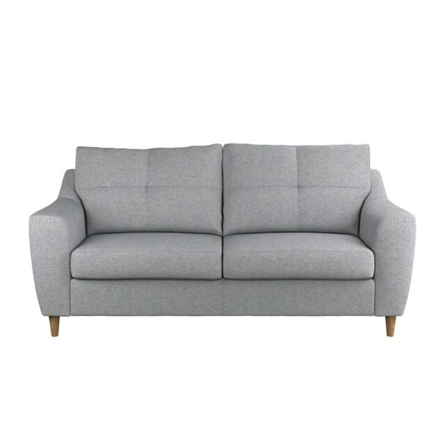 Rackhams Baxter Tufted Fabric 3 Seater Sofa - Silver - image 1