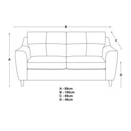 Rackhams Baxter Tufted Fabric 3 Seater Sofa - Silver - thumbnail 3