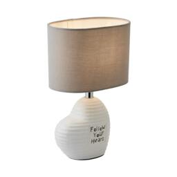Rackhams Willow Ceramic Table Lamp with Grey Shade - thumbnail 5