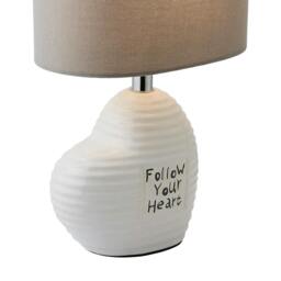 Rackhams Willow Ceramic Table Lamp with Grey Shade - thumbnail 6