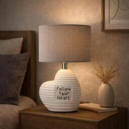 Rackhams Willow Ceramic Table Lamp with Grey Shade - thumbnail 1