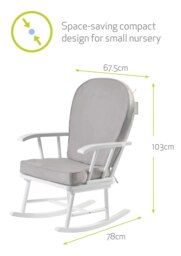 Rackhams Hart Nursing Rocking Chair - White - thumbnail 3