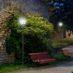 Rackhams Outdoor Garden Solar Post Lamp Sensor Light LED Lantern Bollard Pathway Torch Light 1.77m Tall - thumbnail 2
