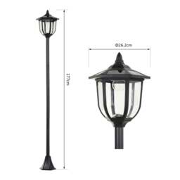 Rackhams Outdoor Garden Solar Post Lamp Sensor Light LED Lantern Bollard Pathway Torch Light 1.77m Tall - thumbnail 3