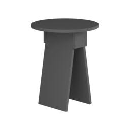 Rackhams Modern Chen Side Table Round Shape Particle Board 2 Legs Coffee Table 42(W)x42(D)x50(H) cm - Mocha Grey - thumbnail 3