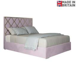 Rackhams Tammy Upholstered Soft Velvet Metal Bed Frame - Pink - Pink - Single - thumbnail 6