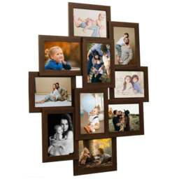 Rackhams Collage Photo Frame for 10x(10x15 cm) Picture Dark Brown MDF