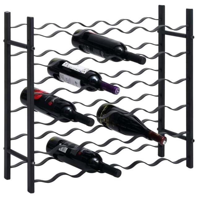 Rackhams Wine Rack for 36 Bottles Black Iron
