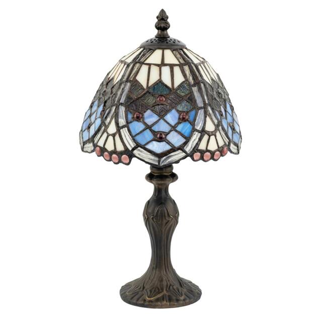 Rackhams Classic Hand Crafted Round Beaded Tiffany Table Lamp in Lavender Lilac - image 1