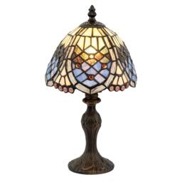 Rackhams Classic Hand Crafted Round Beaded Tiffany Table Lamp in Lavender Lilac - thumbnail 2