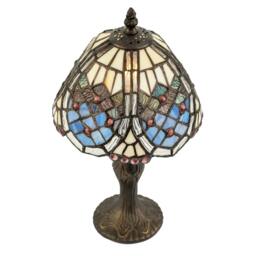 Rackhams Classic Hand Crafted Round Beaded Tiffany Table Lamp in Lavender Lilac - thumbnail 5