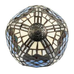 Rackhams Classic Hand Crafted Round Beaded Tiffany Table Lamp in Lavender Lilac - thumbnail 3