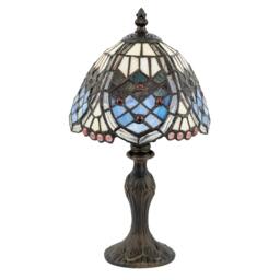Rackhams Classic Hand Crafted Round Beaded Tiffany Table Lamp in Lavender Lilac