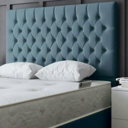 Rackhams Seraphine Divan Bed with Upholstered Headboard - Blue - Small Double - thumbnail 3