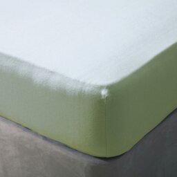 Rackhams Brushed Cotton Fitted Sheet - Green Apple - Double - Green Apple - 100% Brushed Cotton - thumbnail 2