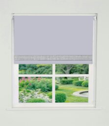 Rackhams White Straight Diamante Edge Border Roller Blind - 80cm - thumbnail 3