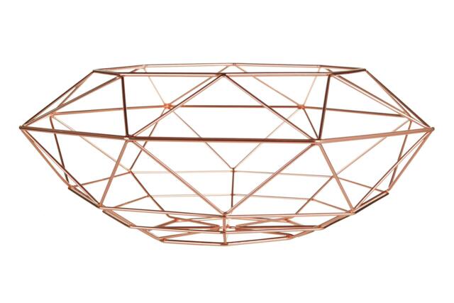 Rackhams Vertex Copper Finish Wide Fruit Basket