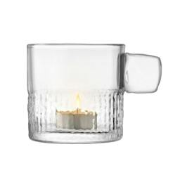 Rackhams LSA Glass Tealight Holder with Handle 9cm Clear - 9cm - 1 - Glass - thumbnail 2