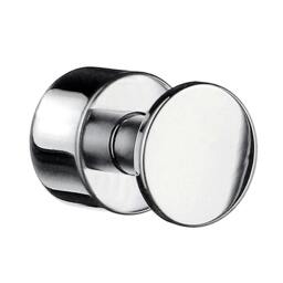 Rackhams Pair of Polished Chrome Towel Hooks (19mm) Wall Mounted Bathroom Storage Round Robe Hooks Clothes Hanger Coat Peg