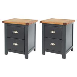 Rackhams Set of 2 Dunkeld Spacious 2-Drawer Bedside Cabinets