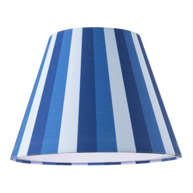Rackhams Multi Blue Tone Striped Linen Coolie Lamp Shade with Cotton Inner - image 1