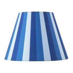 Rackhams Multi Blue Tone Striped Linen Coolie Lamp Shade with Cotton Inner - thumbnail 4