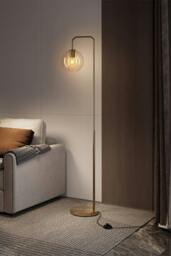 Rackhams Modern Arched Arm Floor Lamp - Gold - One Size - thumbnail 2