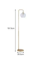 Rackhams Modern Arched Arm Floor Lamp - Gold - One Size - thumbnail 4