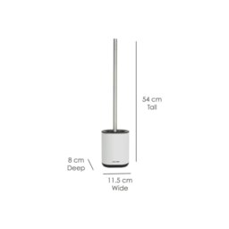 Rackhams Toilet Brush Flexible Silicon Bristles and Brush Head With Handle White - 1 - White - TPR/Stainless Steel - thumbnail 3