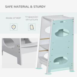 Rackhams Kids Step Stool Toddler Kitchen Stool w/ Adjustable Standing Platform - thumbnail 4