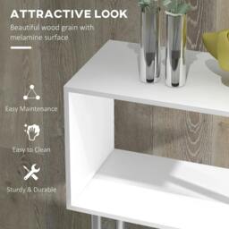Rackhams S Shape Bookcase, 5 Tiers Bookshelf, Modern Freestanding Storage Shelf for Home Office, Study, Living Room, 80 x 30 x 145cm, White - thumbnail 5